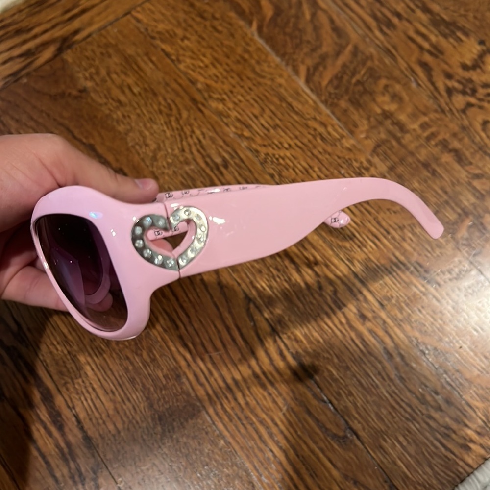 Pink Sunglasses with Rhinestone Heart - Picture 2 of 2